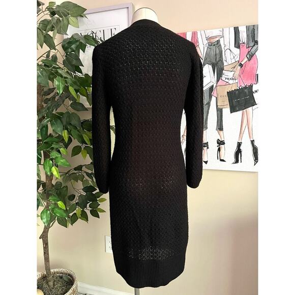 Tibi Womens Vintage Y2K Black Wool Cashmere Midi Old Money Sweater Dress Sz M - Picture 8 of 10